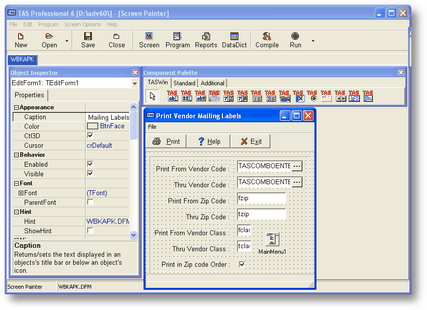 Screenshot of TAS Professional 6 Powered by CAS 6.16Q